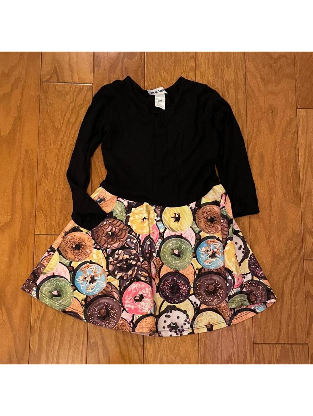 Rock & Candy Girls Donut Print Dress Size 6 Skater Fit & Flare Novelty Party